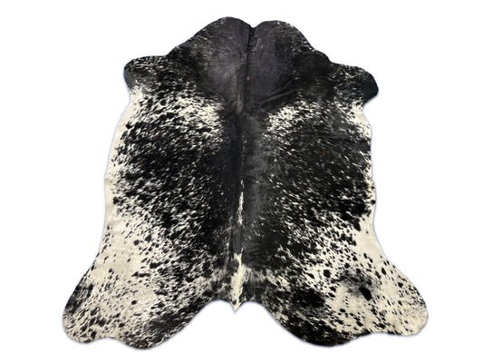 Black & White Speckled Cowhide Rug Size: 7.5x6 feet C-1734