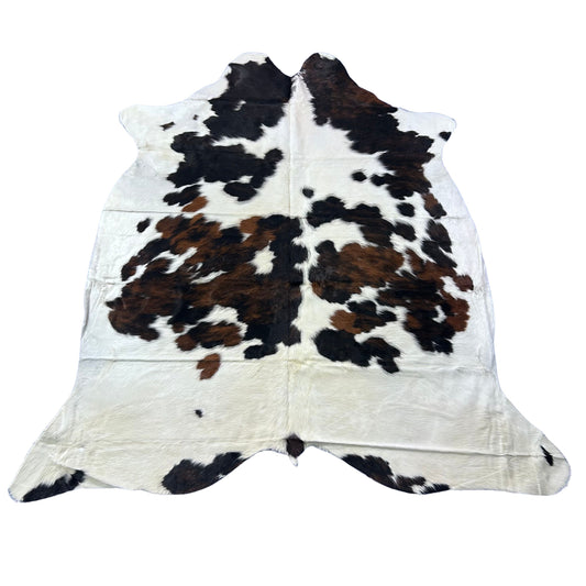Tricolor Cowhide Cowhide Rug (38 sq ft) Size: 7x7 feet Colombia-109