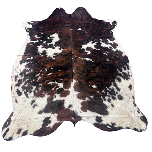 Tricolor Cowhide Rug Size: 8x6.7 feet Colombia # 10