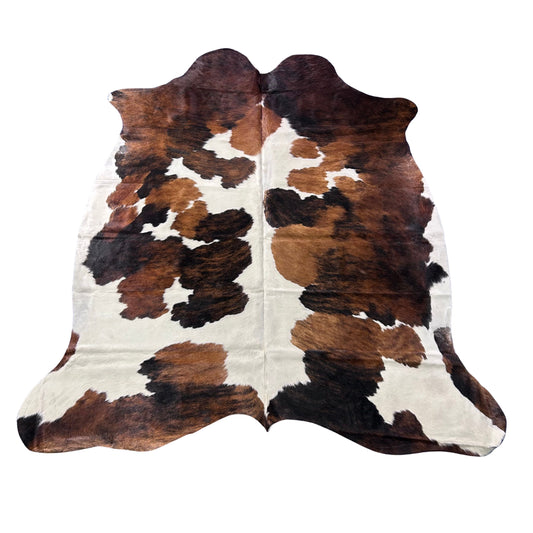 Tricolor Cowhide Rug (38.50 sq ft) Size: 7x6.5 feet Colombia-180