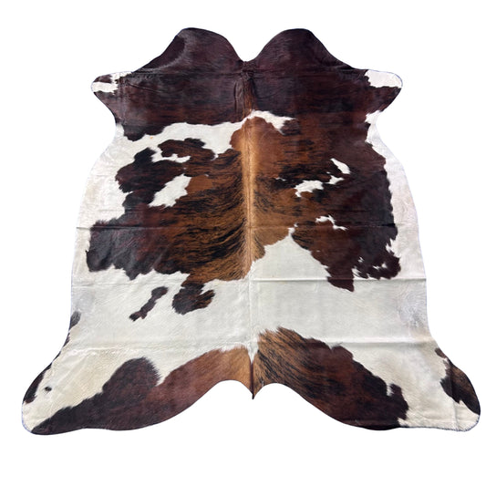 Tricolor Cowhide Rug (43.50 sq ft) - BEAUTIFUL Size: 8x7 feet Colombia-264