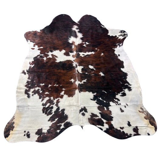 Tricolor Brindle Cowhide Rug (38 sq ft) Size: 7x6.5 feet Colombia-72A