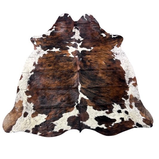 Tricolor Brindle Cowhide Rug (38 sq ft) Size: 7x7 feet Colombia-78