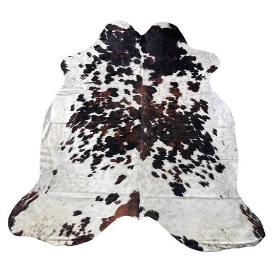 HUGE Tricolor Cowhide Rug (50 sq ft) Size: 8.7x7.2 feet Colombia-83