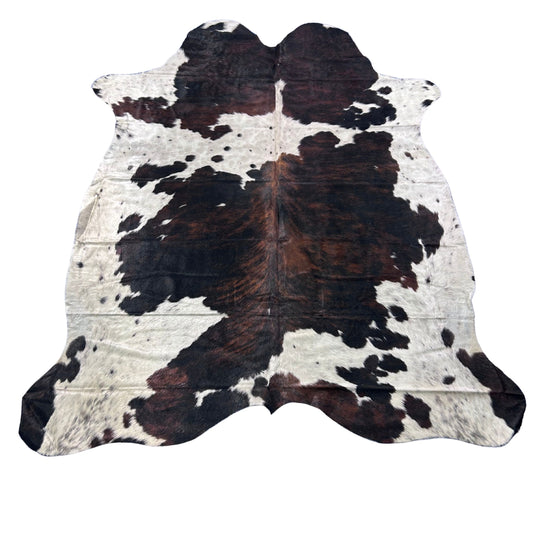 Tricolor Cowhide Rug Size: 7.5x6.5 feet Colombia # 156