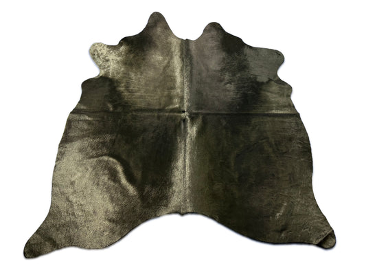 Dyed Black Cowhide Rug Size: 5.7 ft x 5.5 ft D-011