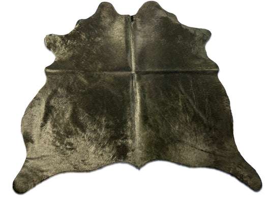 Dyed Black Cowhide Rug Size: 6 ft x 5.2 ft D-013