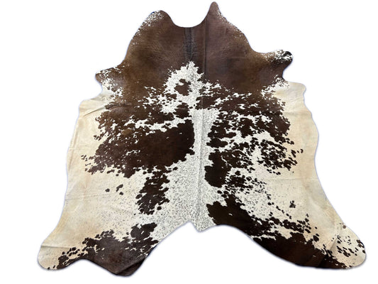 Brown & White Spotted Cowhide Rug Size: 8x6.2 feet D-050