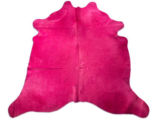 Huge Dyed Pink Cowhide Rug (giant size) Size: 9x7.5 feet D-174
