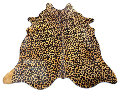 Leopard Print Cowhide Rug Size: 6.5x6 feet D-186