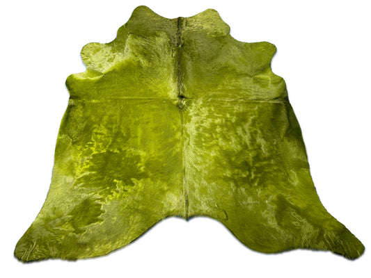 Dyed Green Cowhide Rug Size: 7x6.7 feet D-238