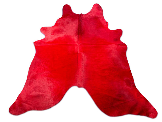 Dyed Red Cowhide Rug (short hair) Size: 8x7 feet D-250