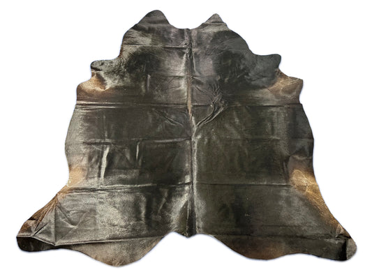 Natural Solid Black Cowhide Rug Size: 8x7 feet D-261