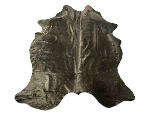 Natural Solid Black Cowhide Rug Size: 7x5.5 feet D-276