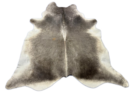 Natural Grey Cowhide Rug (1 natural beige spot) Size: 7x7 feet D-278