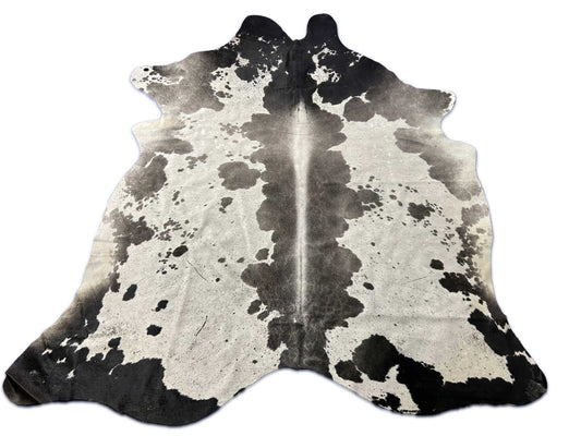 Grey & White Speckled Cowhide Rug Size: 7x6.5 feet D-282