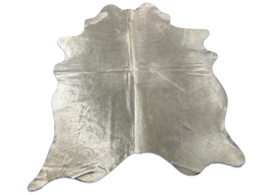 Solid Pearl Cowhide Rug (has some painted in areas) Size: 6x5.7 feet D-332