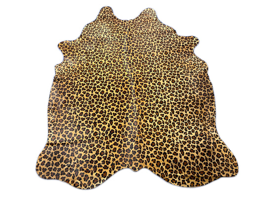 Leopard Print Cowhide Rug Size: 7.2x5.5 feet D-340