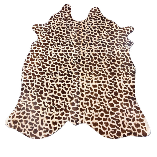 Tapis en peau de vache à imprimé girafe Taille : 7x6 pieds D-597