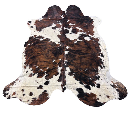 Tricolor Cowhide Rug Size: 7x7 feet D-696