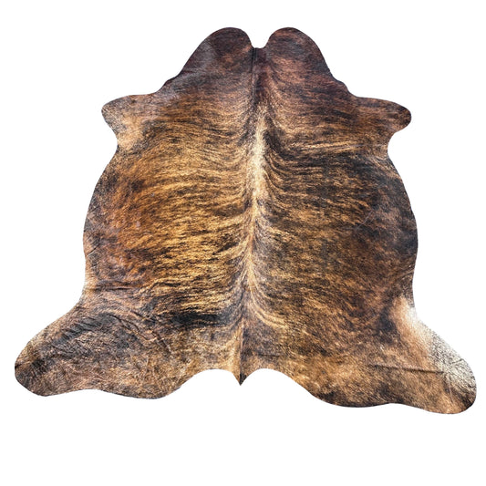 Dark Brindle Cowhide Rug Size: 7x6.7 feet D-706