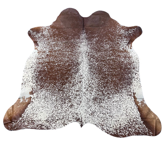 Brown and White Speckled Cowhide Rug Size: 7x7 feet D-735