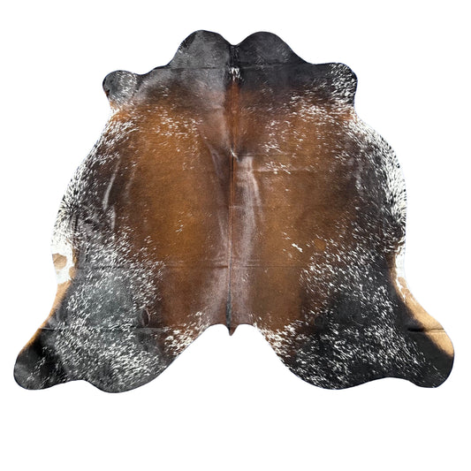 Reddish Brown Speckled Belly Cowhide Rug Size: 7x6.5 feet D-758