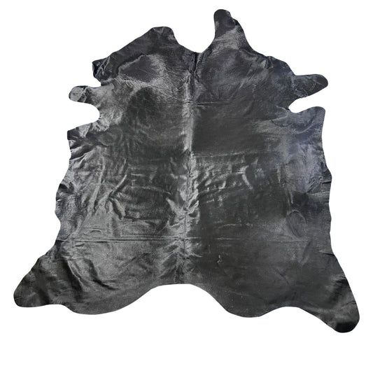 Dyed Black Cowhide Rug D-817