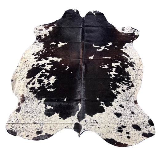 Dark Chocolate Brown Salt & Pepper Cowhide Rug Size: 7x6 feet D-823