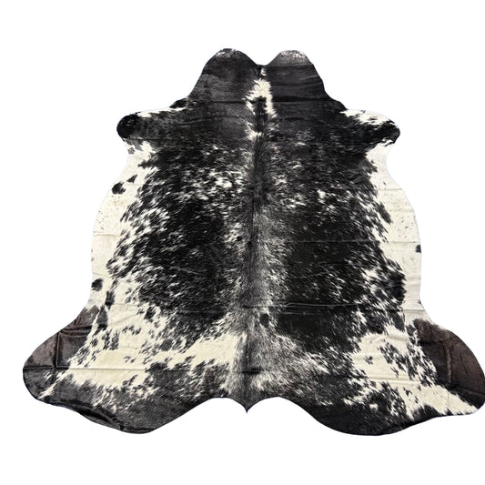 Black and White Speckled Cowhide Rug Size: 7x6 feet D-826