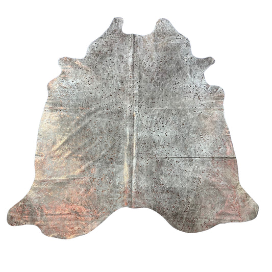 Bronze Metallic Acid Washed Cowhide Rug Size: 7.5x7 feet D-878