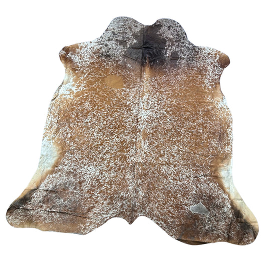 Brown and White Speckled Cowhide Rug Size: 8x7 feet D-883