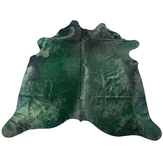 Dyed Emerald Cowhide Rug Size: 6.2x6.5 feet D-923