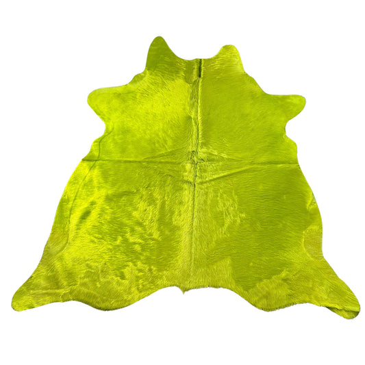 Dyed Lime Green Cowhide Rug Size: 6.2x6.2 feet D-933