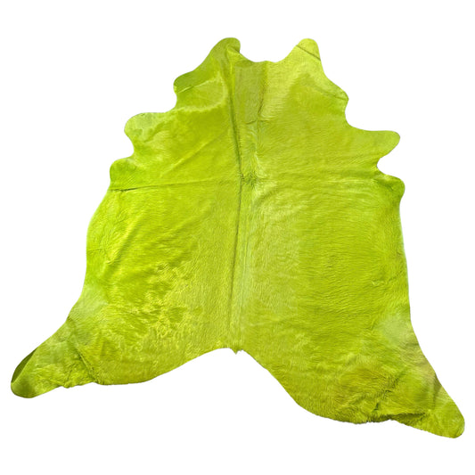 Dyed Lime Green Cowhide Rug Size: 8x7.5 feet D-934