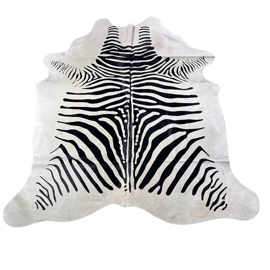 Africa Zebra Print Cowhide Rug (patch) Size: 7x6.2 feet D-948