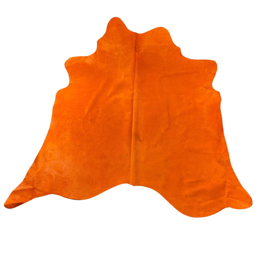 Dyed Orange Cowhide Rug Size: 6.5x7 feet D-952