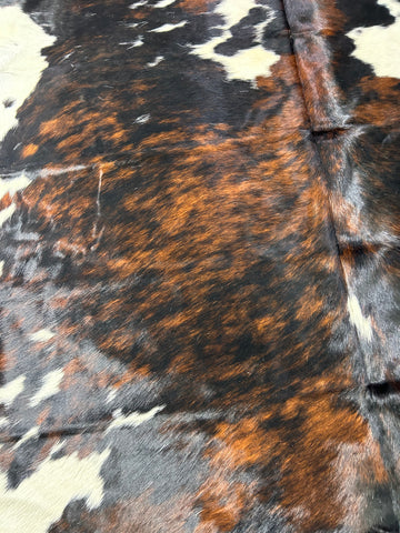 Dark Tricolor HUGE Cowhide Rug Size: 8x8 feet D-231
