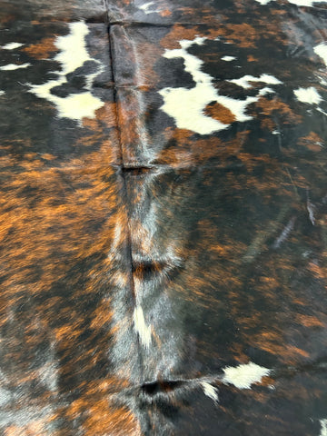 Dark Tricolor HUGE Cowhide Rug Size: 8x8 feet D-231