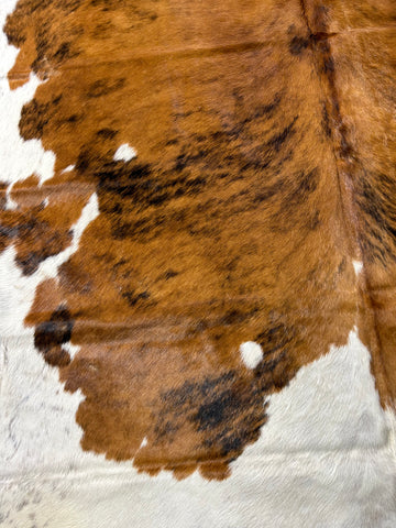 Medium Brown Tricolor HUGE Cowhide Rug Size: 8x7 feet D-232