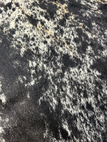 Beautiful & Giant Speckled Tricolor Cowhide Rug (some brown spots and some black) Size: 9x7.5 feet D-297