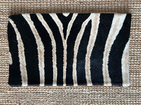 19 x 12" Zebra Cowhide Pillow Cover / Printed Cowhide Pillow Cover -Lumbar- Size: 19 in x 12 in