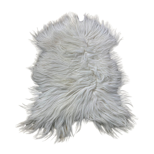 White Icelandic Sheep Skin Size: 38X20”