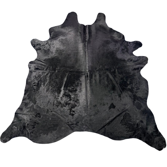 Dyed Black Cowhide Rug Size: 8x8 feet J-005