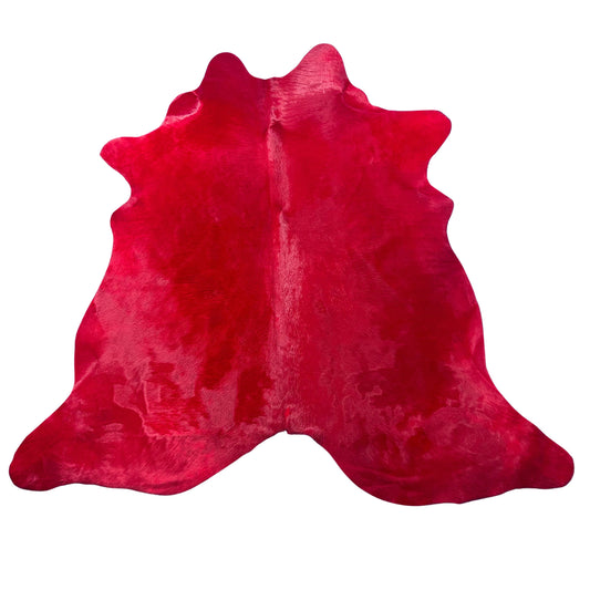 Dyed Red Cowhide Rug Size: 7x7 feet J-007