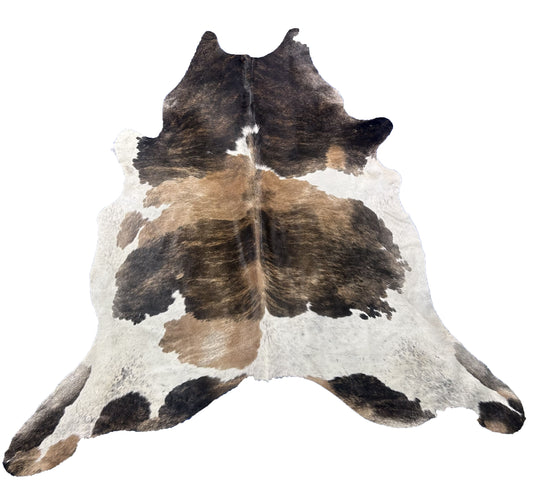 Beautiful Tricolor Cowhide Rug Size: 8x7.5 feet J-050