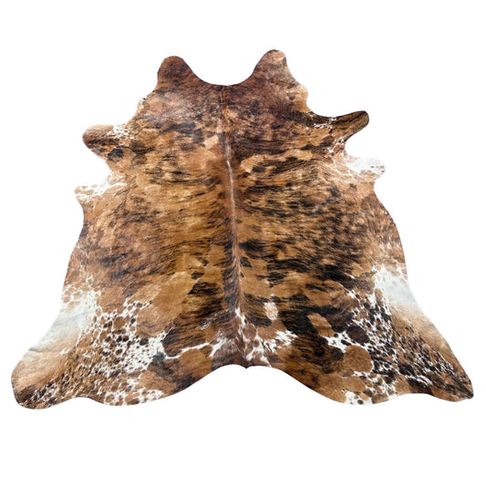 Tricolor Cowhide Rug Size: 7x7 feet J-066
