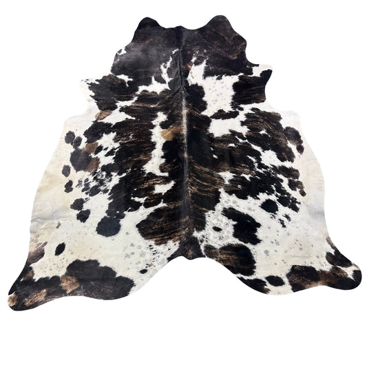 Tricolor Cowhide Rug (darker Brindle tones) Size: 7x7 feet J-069