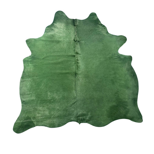 Dyed Green Cowhide Rug Size: 7x6 feet J-091