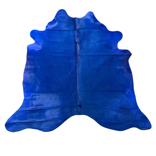 Dyed Dark Blue Cowhide Rug Size: 7x6 feet J-092